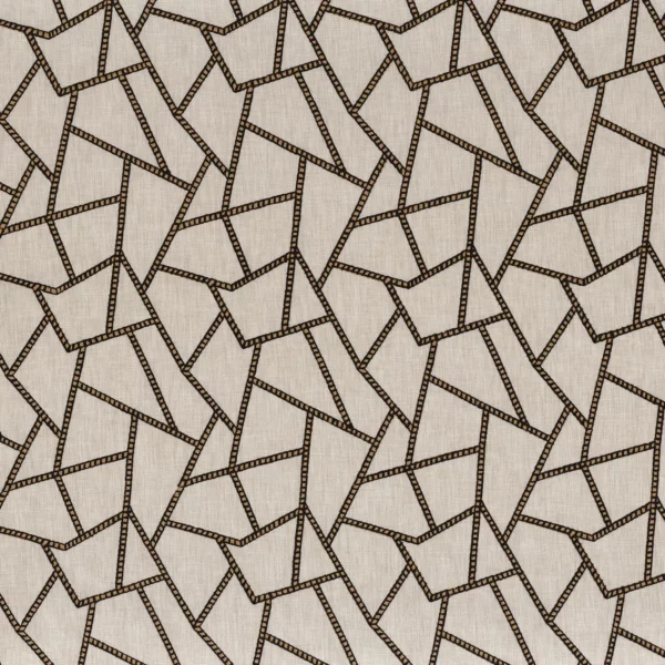 Anoki Fabric - Lin by neutral geometric embroideried fabric from Camengo