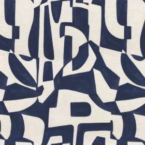 blue contemporary linen fabric from Camengo