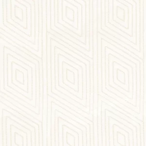 white geometric embroideried fabric from Camengo