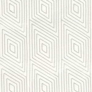 blue geometric embroideried fabric from Camengo