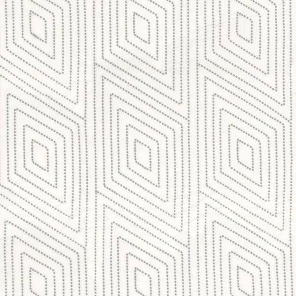 Fetiche Fabric - Celadon by blue geometric embroideried fabric from Camengo