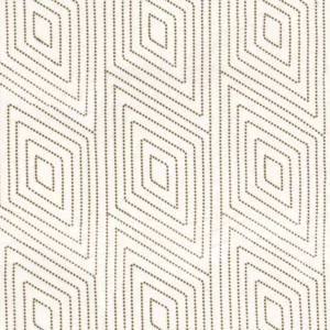 neutral geometric embroideried fabric from Camengo