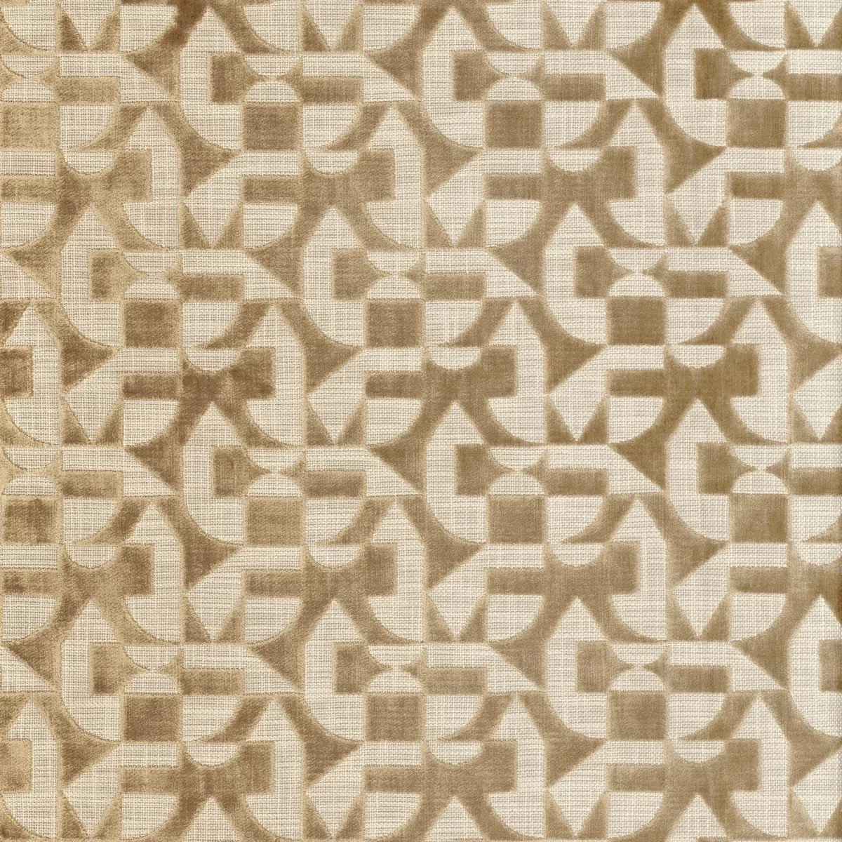 Lonato Fabric - Naturel by neutral geometric cotton fabric from Camengo