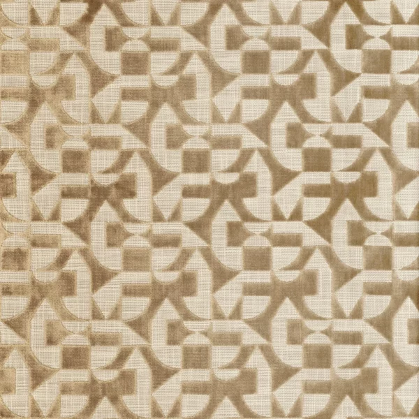 Lonato Fabric - Naturel by neutral geometric cotton fabric from Camengo