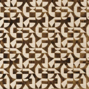 brown geometric cotton fabric from Camengo
