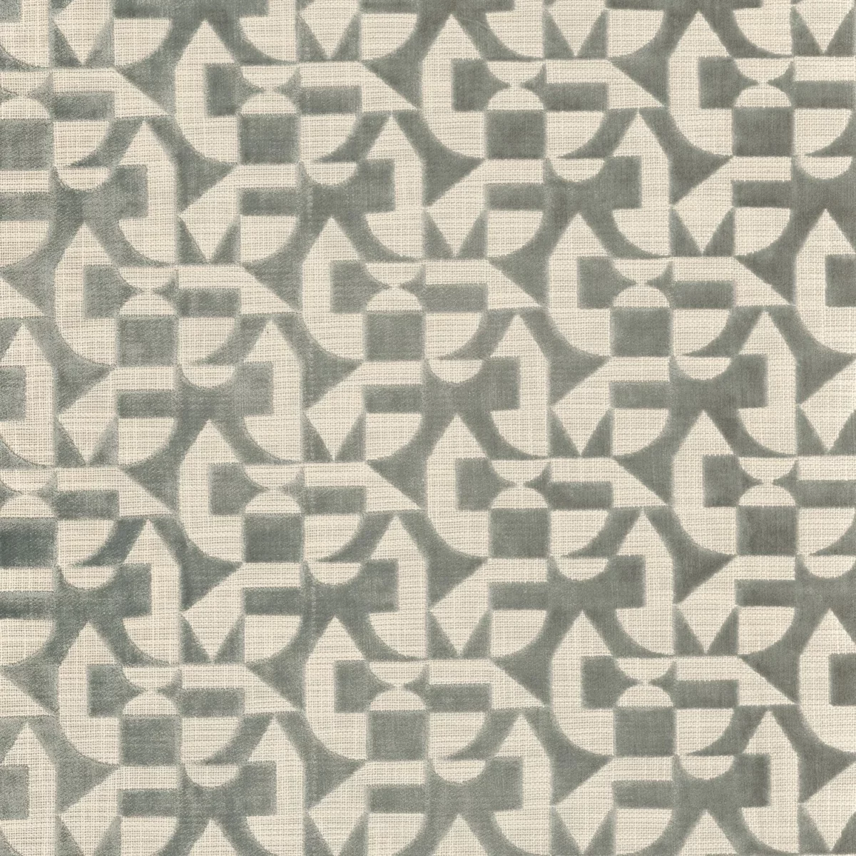 Lonato Fabric - Givre by black-grey geometric cotton fabric from Camengo