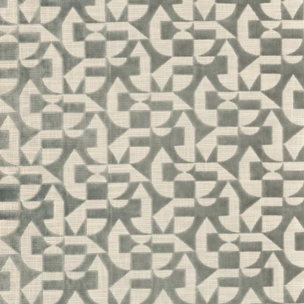 Lonato Fabric - Givre by black-grey geometric cotton fabric from Camengo