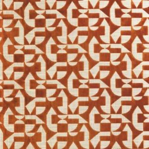 orange geometric cotton fabric from Camengo