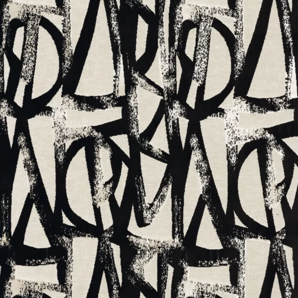 Omaha Fabric - Carbone by black-grey contemporary jacquard fabric from Camengo