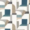 blue contemporary embroideried fabric from Camengo