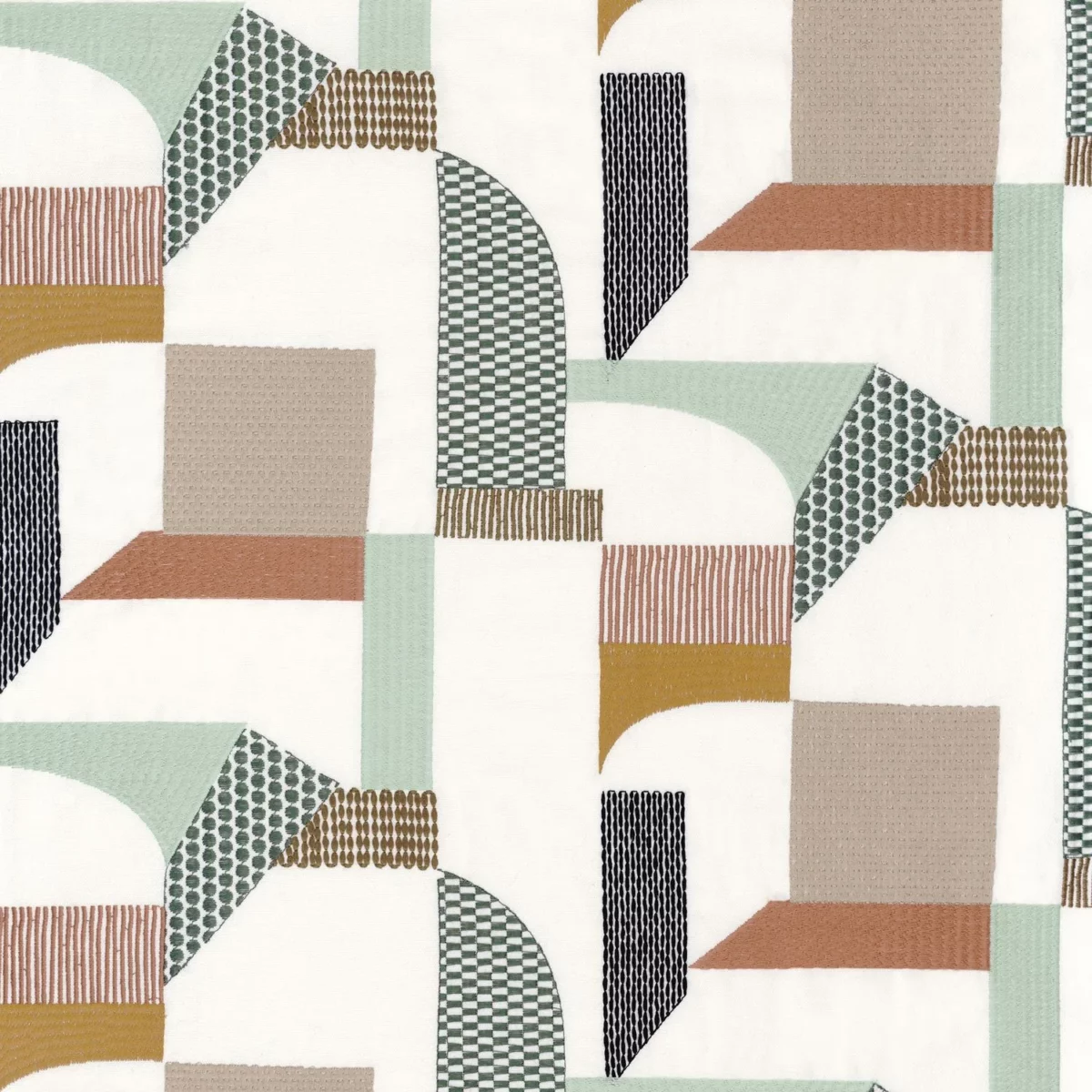 multicolour contemporary embroideried fabric from Camengo