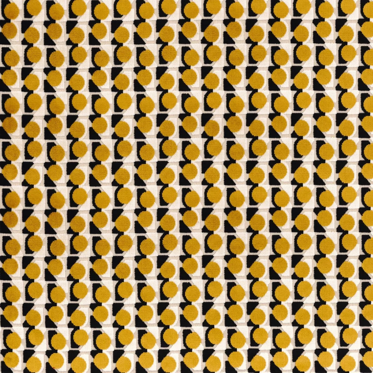 Capsule Fabric - Safran by yellow spotted jacquard fabric from Camengo