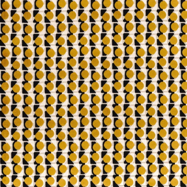 yellow spotted jacquard fabric from Camengo