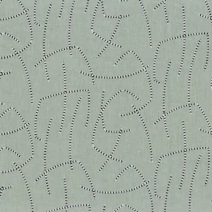 green misc embroideried fabric from Camengo