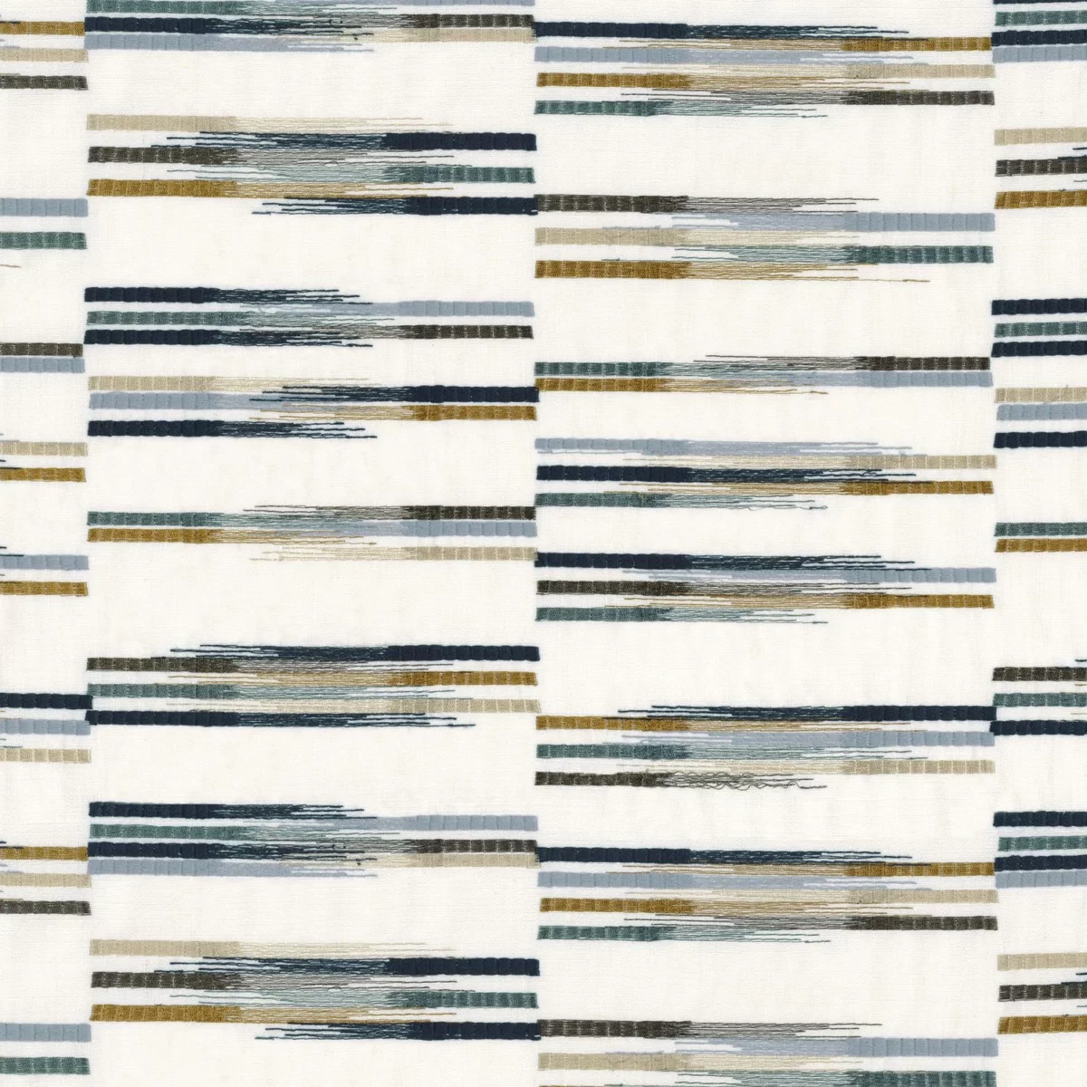 blue striped embroideried fabric from Camengo