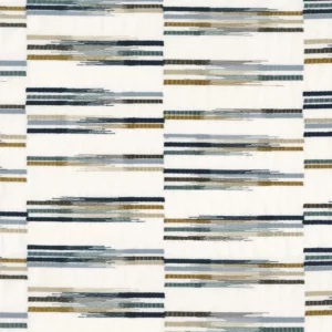 blue striped embroideried fabric from Camengo