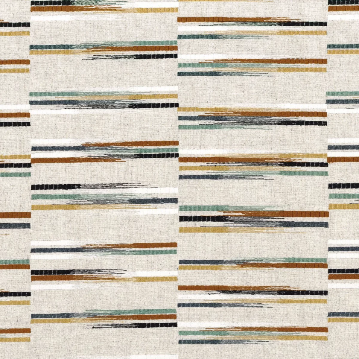 Bakelite Fabric - Givre by multicolour striped embroideried fabric from Camengo