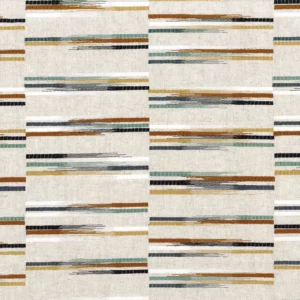 multicolour striped embroideried fabric from Camengo