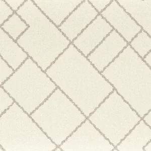white geometric jacquard fabric from Camengo