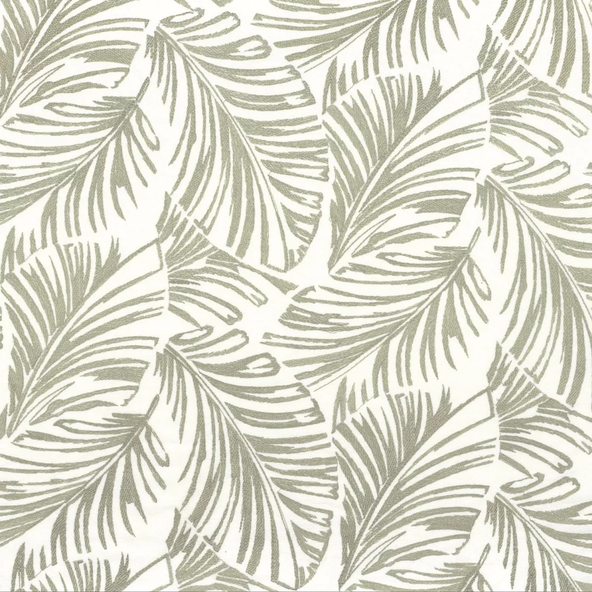 Vivace Fabric - Lichen by green botanical embroideried fabric from Camengo