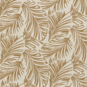 brown botanical embroideried fabric from Camengo