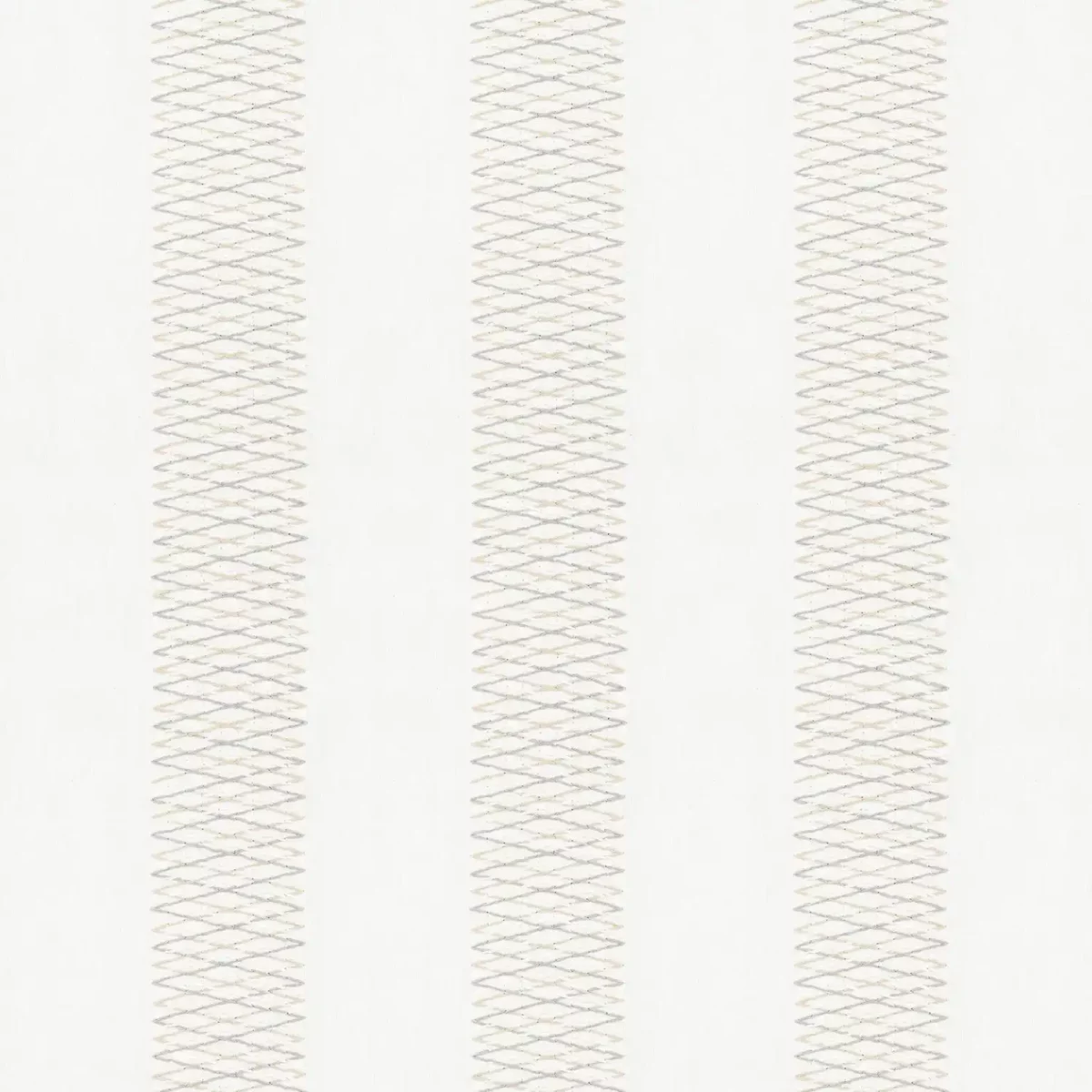 Rameau Fabric - Nacre by white striped embroideried fabric from Camengo