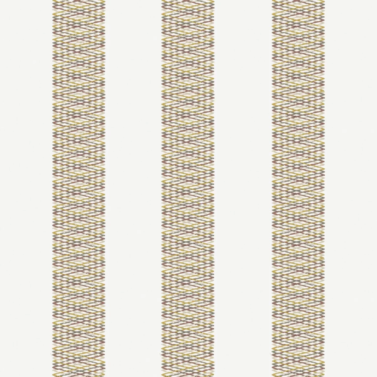 Rameau Fabric - Safran by yellow striped embroideried fabric from Camengo