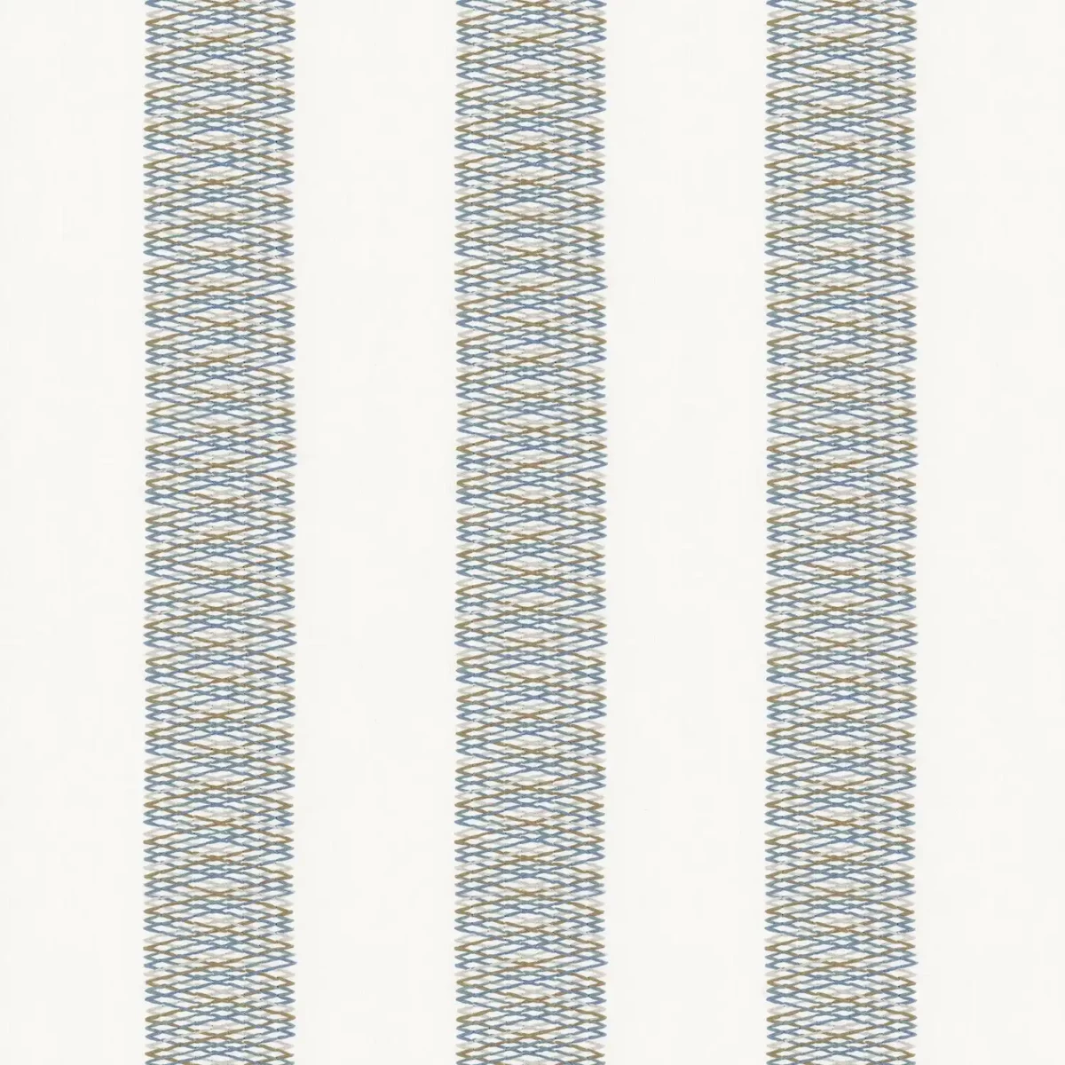 Rameau Fabric - Jade by blue striped embroideried fabric from Camengo
