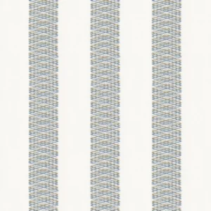 blue striped embroideried fabric from Camengo