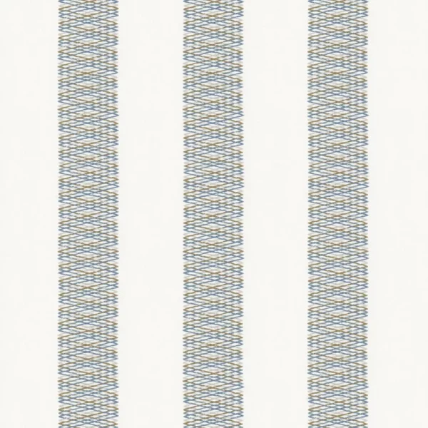 blue striped embroideried fabric from Camengo