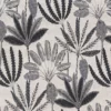 black-grey botanical jacquard fabric from Camengo