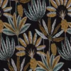 blue botanical jacquard fabric from Camengo