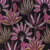 pink botanical jacquard fabric from Camengo