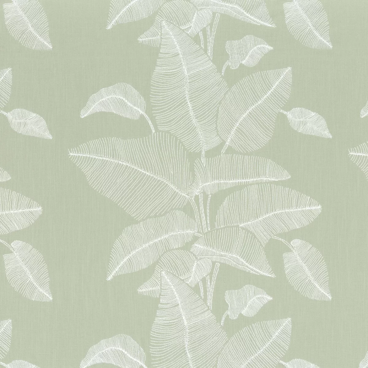 green botanical embroideried fabric from Camengo