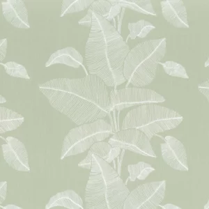 green botanical embroideried fabric from Camengo