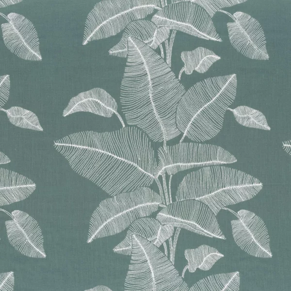 Botanique Cam Fabric - Petrolle by blue botanical embroideried fabric from Camengo