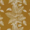 orange botanical embroideried fabric from Camengo