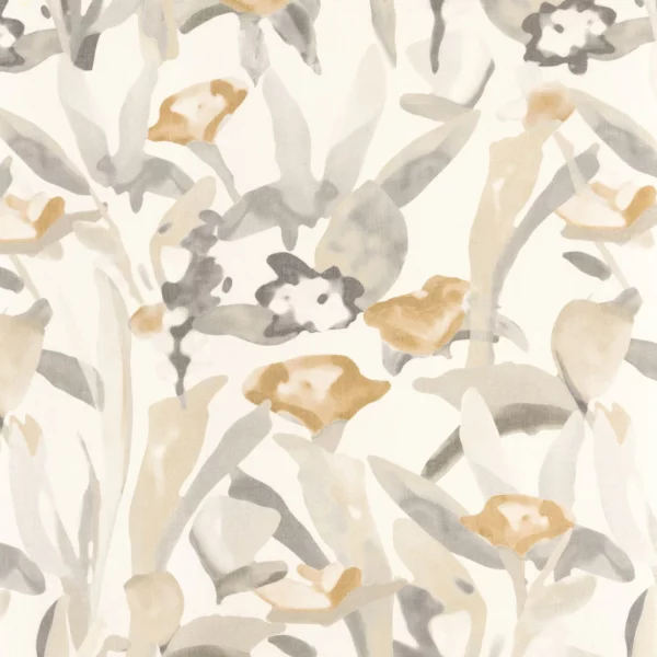 neutral botanical voile-sheer fabric from Camengo