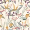 multicolour botanical voile-sheer fabric from Camengo