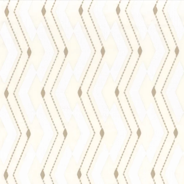Incas Fabric - Blanc Lin by white striped embroideried fabric from Camengo