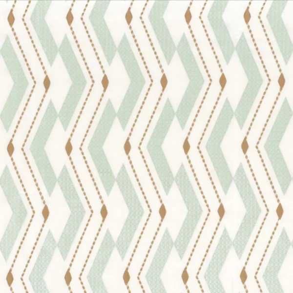 Incas Fabric - Celadon by blue striped embroideried fabric from Camengo