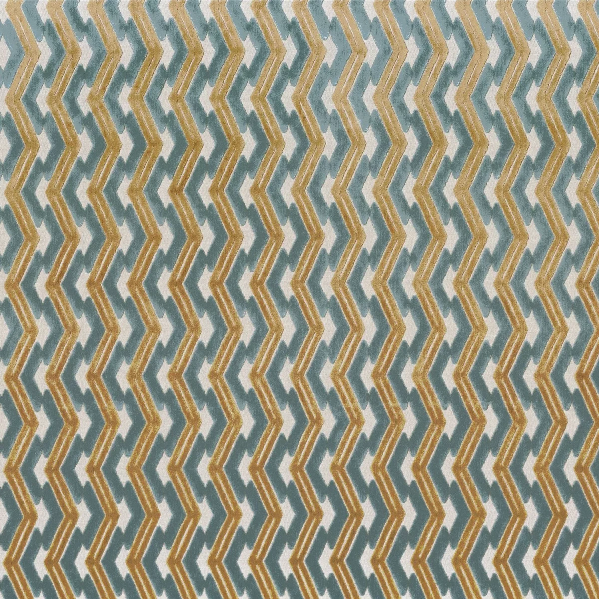 Incas Velvet Fabric - Givre by blue striped velvet-chenille fabric from Camengo