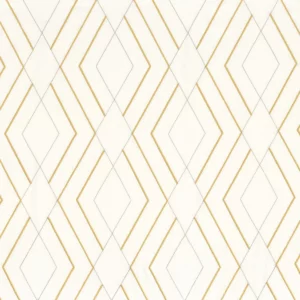 yellow geometric embroideried fabric from Camengo