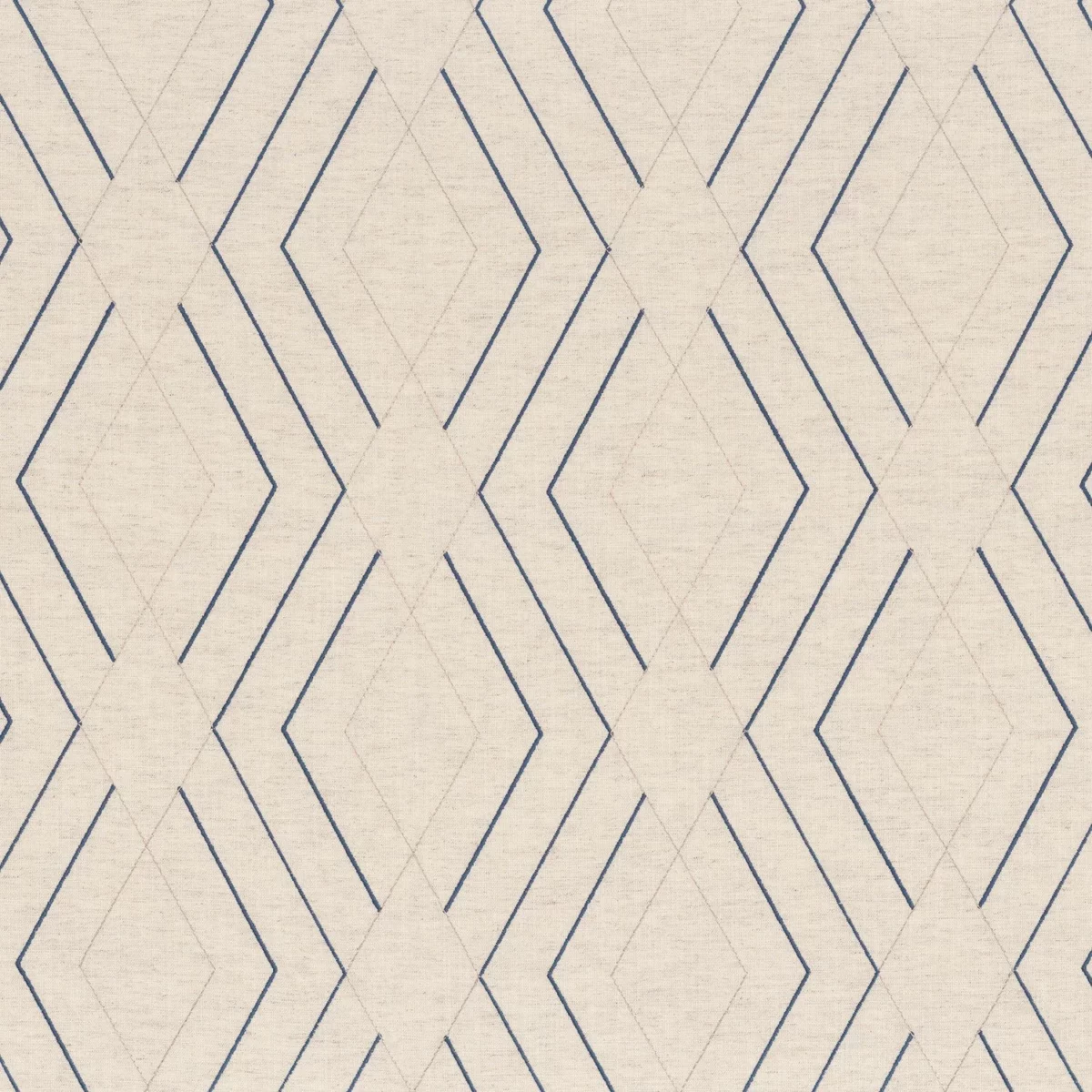 Condor Fabric - Navy by blue geometric embroideried fabric from Camengo