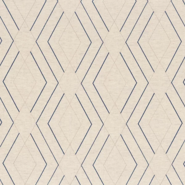 Condor Fabric - Navy by blue geometric embroideried fabric from Camengo