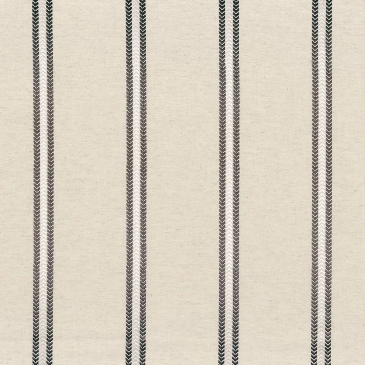 black-grey striped embroideried fabric from Camengo