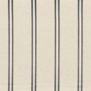 black-grey striped embroideried fabric from Camengo