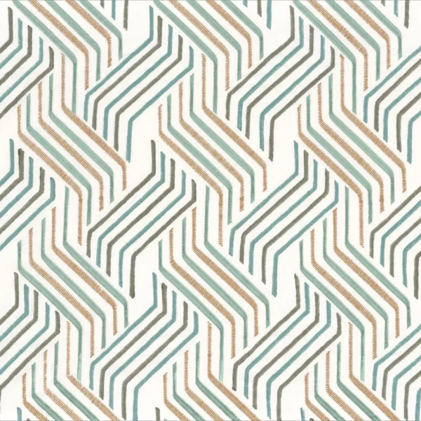 blue retro embroideried fabric from Camengo