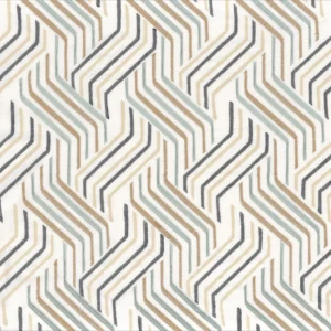 blue retro embroideried fabric from Camengo