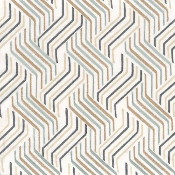 Cuzco Fabric - Navy by blue retro embroideried fabric from Camengo